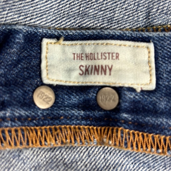 Men's Hollister Light Wash Ripped Distressed Skinny Denim Jeans 32 x 32 - Picture 5 of 8